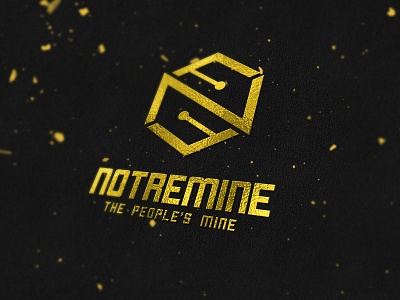 Notremine Illustration Logo Concept bitcoin black color currency design flat game icon illustration logo minimal money motion notremine technology ux vector web yellow