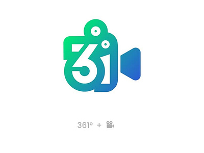 361° Logo 360 degree animation camera cinema color colorfull design flat icon illustration logo minimal movie music type typography ui vector