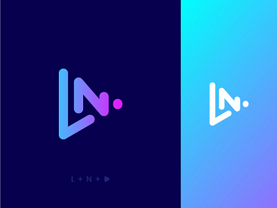 L+N+play button LN Monogram Logo