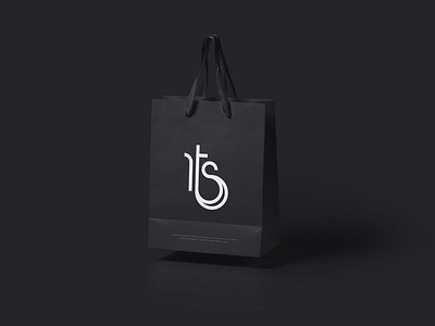 TrendyStylize Illustration Logo - Dark Shopping Bag Mockup