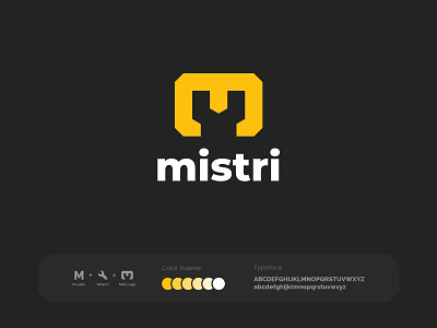 Mistri Logo app branding color colorfull design engineering hello dribble icon iconography illustration illustrator logo logotype mechanical minimal mistri plumber tools typo wrench