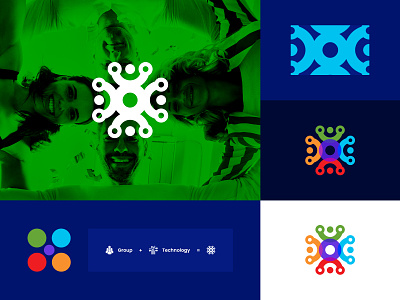 Group+Technology - Logo Design app branding color colorfull community design elegant group icon illustration illustrator logo logodesign minimal pattern plan team tech technology vector