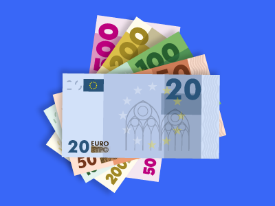 Euros cash currency europe money