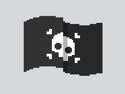 Drift bit driftwood flag pirate pixel skull