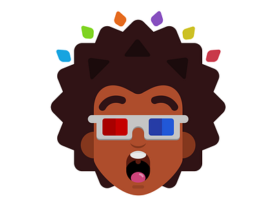 Samira 3d fro glasses shock shout spikes surprise yell