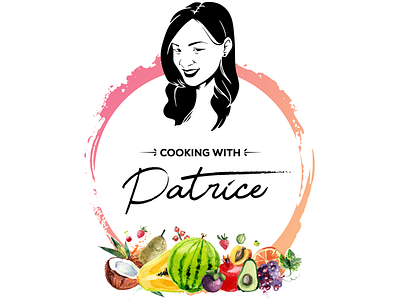 Cooking With Patrice (logo) breakfast chef cook dine dinner eat food kitchen lunch vegetables watercolor