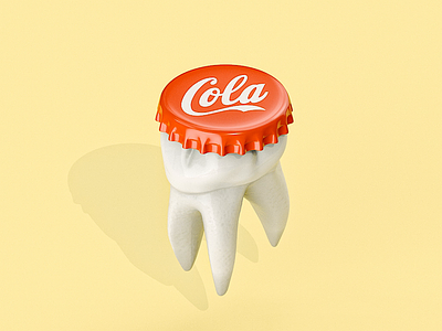 Sweet Tooth Cap 3d 3d animation 3d art 3d artist animation c4d cgi cinema4d cola dentist illustration pun tooth toothbrush toothless
