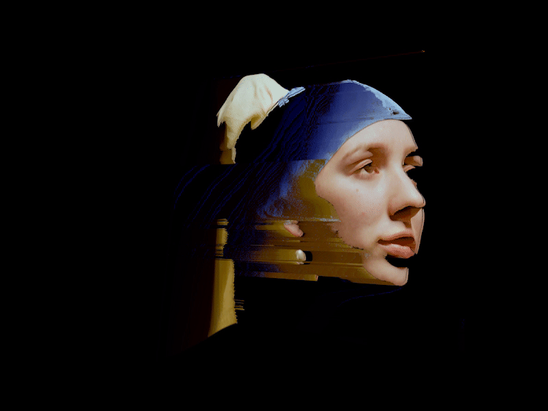 The_Girl_With_The_Pearl_Earring 3d adobe aftereffects ae animation art johannesvermeer loop photography photoshop portrait portrait art processing rotate thegirlwiththepearlearring