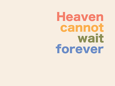 Heaven. colour design typography