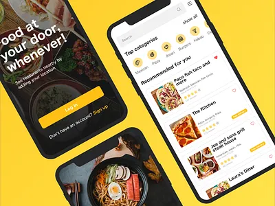 Food delivery app app design app ui food food delivery app restaurant ui yellow