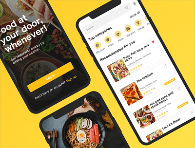 Food delivery app app design app ui food food delivery app restaurant ui yellow