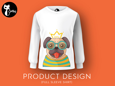 Tee-Pug dog fashion illustraion pug teeshirt vector art