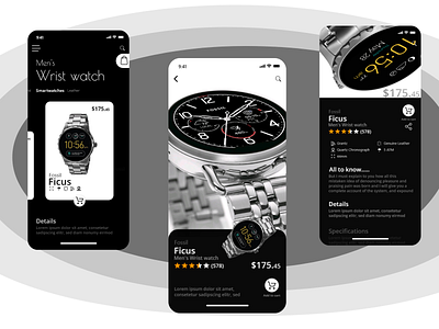 E commerce Application UI application ui ecommerce app mobile ui product page watches