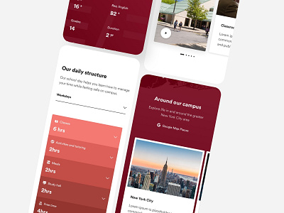 Mobile Explorations academic burgundy digital education first ef flat mobile ui