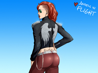 Cool Chick 🍑😎 2d art character concept character design digital illustration digital sketch rock star