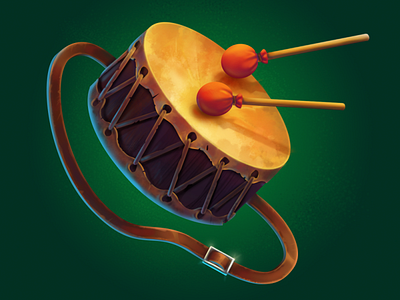 Medieval Drum 🥁 2d art digital illustration digital sketch game art game icon game prop