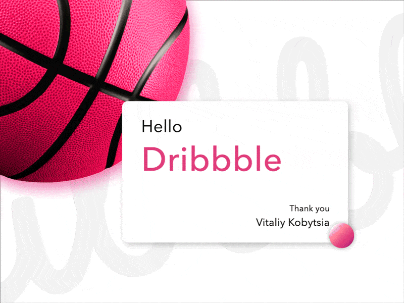 Hi Dribbble [Animated 'Thank you' card] animation firstshot graphic design invitaion motion