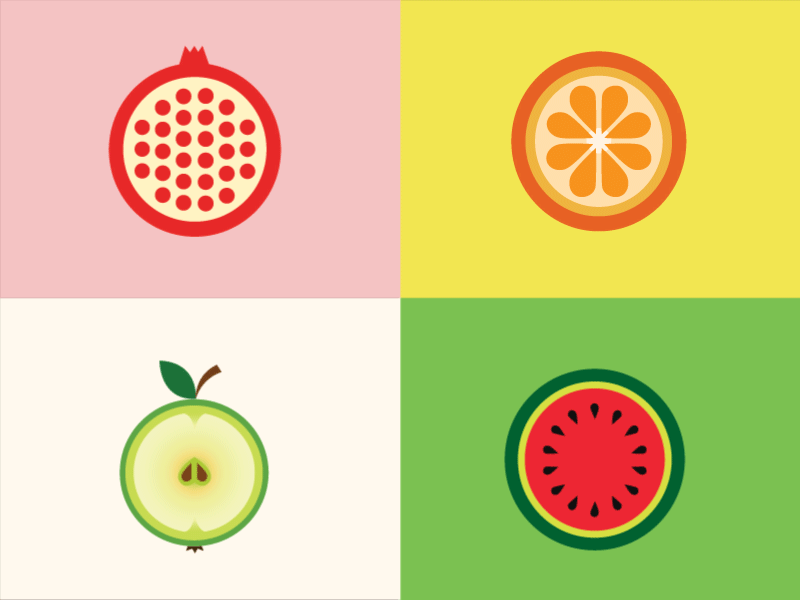 Animated fruits by Zoriana Senkovska on Dribbble
