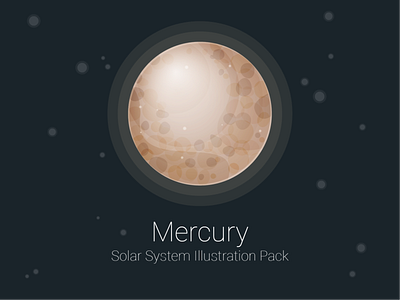 Day 2 icon illustration mercury planet solar system space ui vector