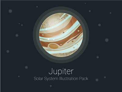 Solar System - Jupiter icon illustration planet solar system space ui vector