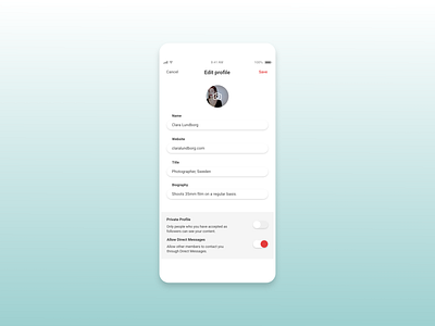 Daily UI #007 Settings daily ui daily ui 007 settings ui design ux design