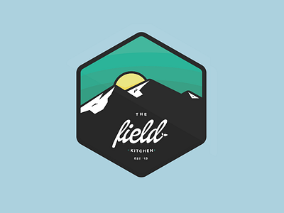 The Field Kitchen badge logo mountains