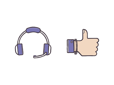 You're doin' good! hand headset icon illustration