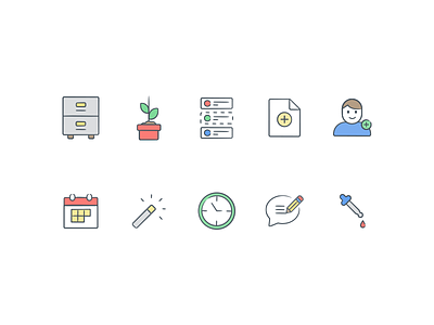 Icons for [redacted] icons illustrations line