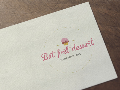 Logotype "But first dessert" v2 branding dessert desserts dessin geometric illustration illustrator logo logo dessert logodesign logotype dessert minimal typography web