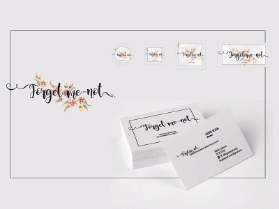 Forget me-not branding design feminine design graphic design handmade illustration logo logo design concept sticker design watercolour illustration