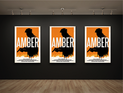 Amber Movie Poster adobe illustrator amber artwork design london movie poster orange orange and black poster a day poster design screen print vector