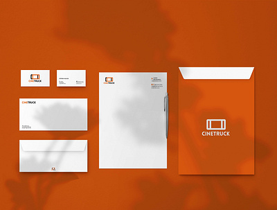 CineTruck Stationery adobe illustrator artwork branding cinema logo design logo design logo design branding logo design concept orange shaddow stationery stationery design stationery mockup stationery set template texture whitespace