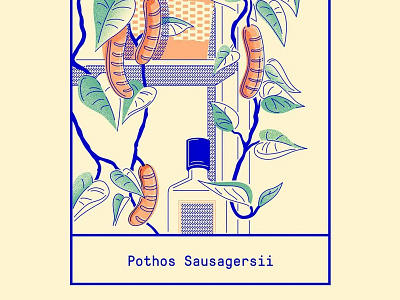 Pothis Sausagersii adobe art colour colour and lines design illustration meat minimal pattern plants texture typography vector