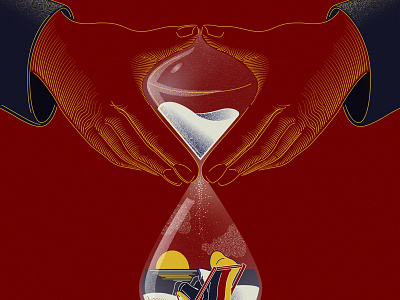 Merkelraute chancellor crosshatching german germany hamburg illustration merkel politics red sand texture time vector watch