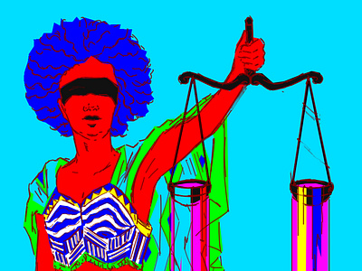 Lady Justice in Art africa art coloful colours feminism hamburg humanrights illustration justice lines pattern scale texture vector water woman