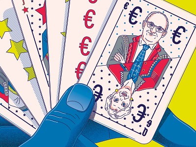 Lagarde Poker banks cards editorial design euro finances france hamburg illustrator lagarde lane lines minimal poker texture