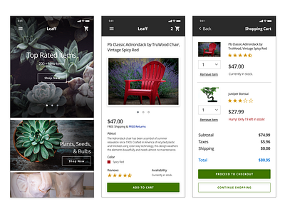 Leaff design ecommerce mobile mobile ui ui ux