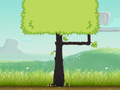 Lil' Birds Game Environment 2d birds environment game grass hills ios iphone style tree
