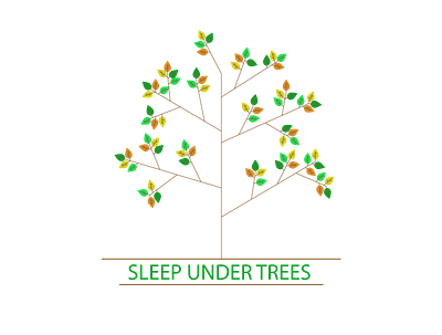 Sleep under trees design flowers illustration shirt sleep spring trees