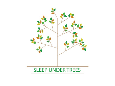 Sleep under trees design illustration