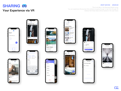 Sharing Experience via VR app design ui