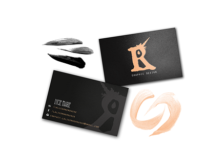 Business card black business card business card design design graphic design logo orange print unicorn