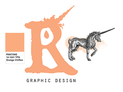 La licorne rousse | Logo branding graphic design identity licorne logo logo design orange chiffon pantone unicorn