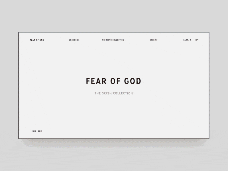 Fear Of God - Part II clothing fashion asos hm zara cart website interaction principle fear of god web motion pdp product detail gif ecommerce animation ux uiux ui