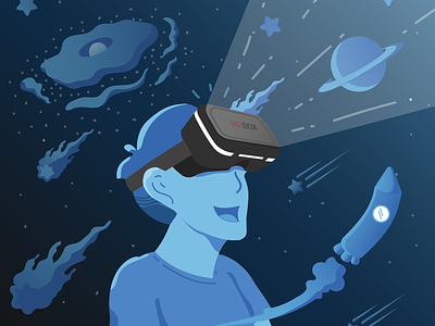 Virtual Reality Experience design illustration people space tech vr