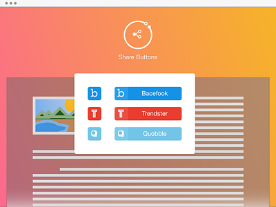 Daily UI Challenge - Day 10 "Create social share buttons" [Web]