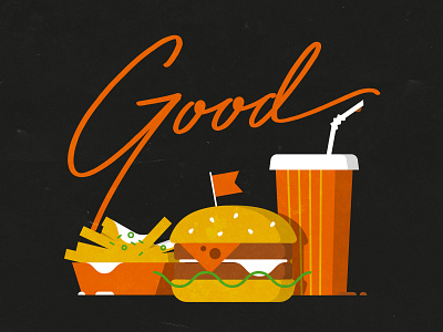 Fast good burger fastfood food illustrator potatoes soda vector vectorart
