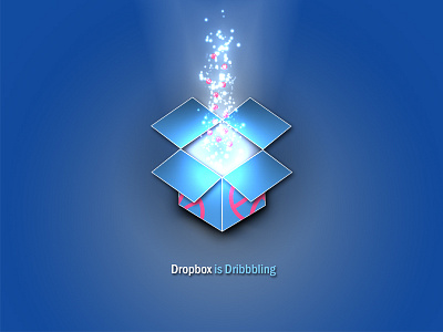 Dropbox and Dribbble box dribbble dropbox graphic design icon light photoshop playoff rays