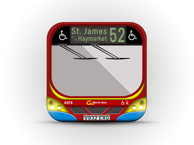 "Go Northeast" bus app icon app app design bus bus icon design gateshead graphic design icon icon design icons ios iphone newcastle newcastle upon tyne nexus north east northeast travel tyne ui upon