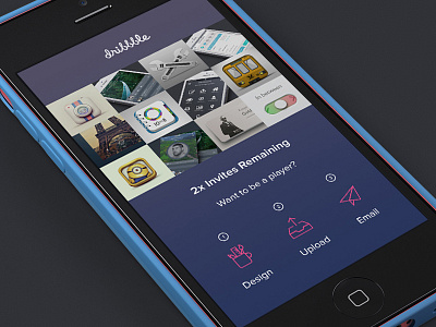 Dribbble Invites 2x app app design dribbble icon icons interface invite ui upload user interface